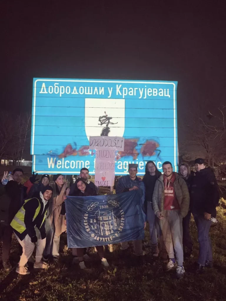Лука Давидовић у студентској шетњи до Крагујевца
